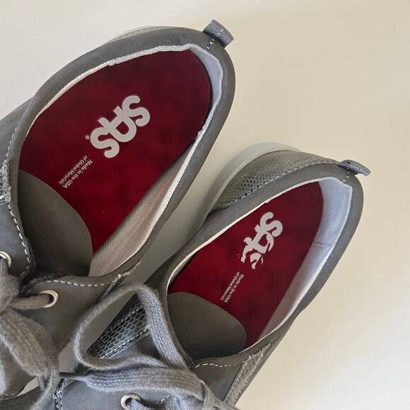 SAS 'Marnie' Women's 8.5N Lace Up Comfort Sneaker Gray Leather Walking Shoe - Picture 4 of 7